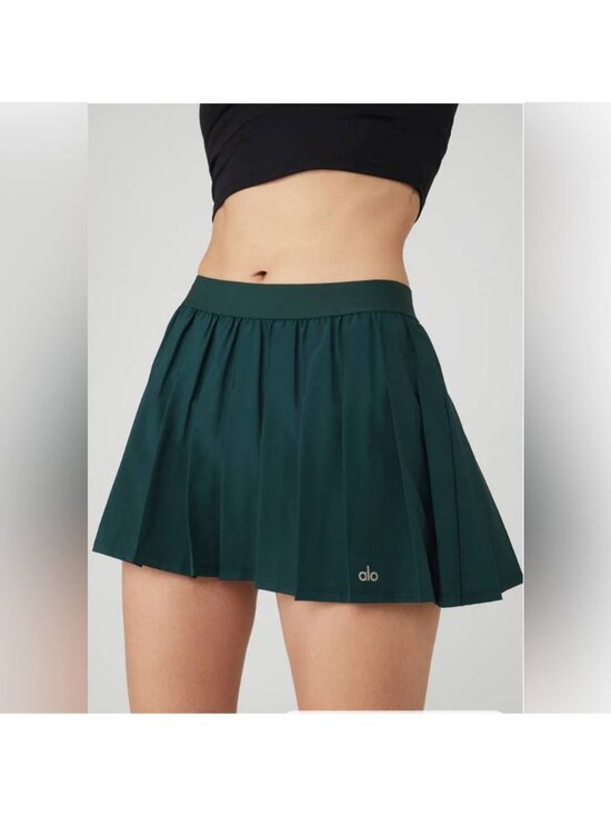 Alo Dresses & Skirts - Alo Varsity Tennis Skirt Color Midnight Green Sz Medium